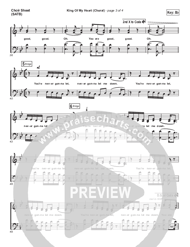 King Of My Heart (Choral Anthem SATB) Choir Vocals (SATB) (Bethel Music / Arr. Luke Gambill)