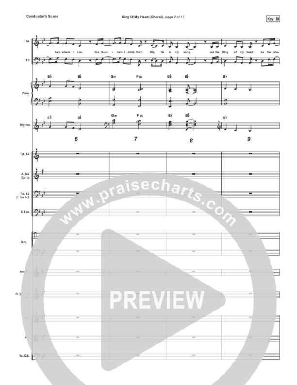 King Of My Heart (Choral Anthem SATB) Conductor's Score (Bethel Music / Arr. Luke Gambill)