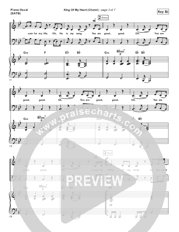 King Of My Heart (Choral Anthem SATB) Piano/Vocal (SATB) (Bethel Music / Arr. Luke Gambill)