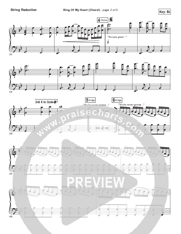 King Of My Heart (Choral Anthem SATB) String Pack (Bethel Music / Arr. Luke Gambill)