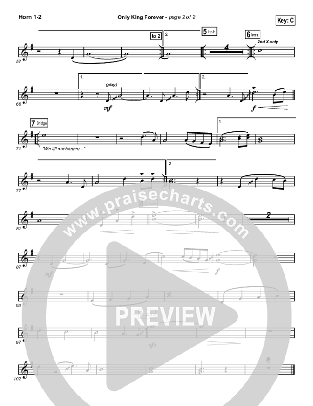 Only King Forever (Choral Anthem SATB) Brass Pack (Elevation Worship / Arr. Luke Gambill)
