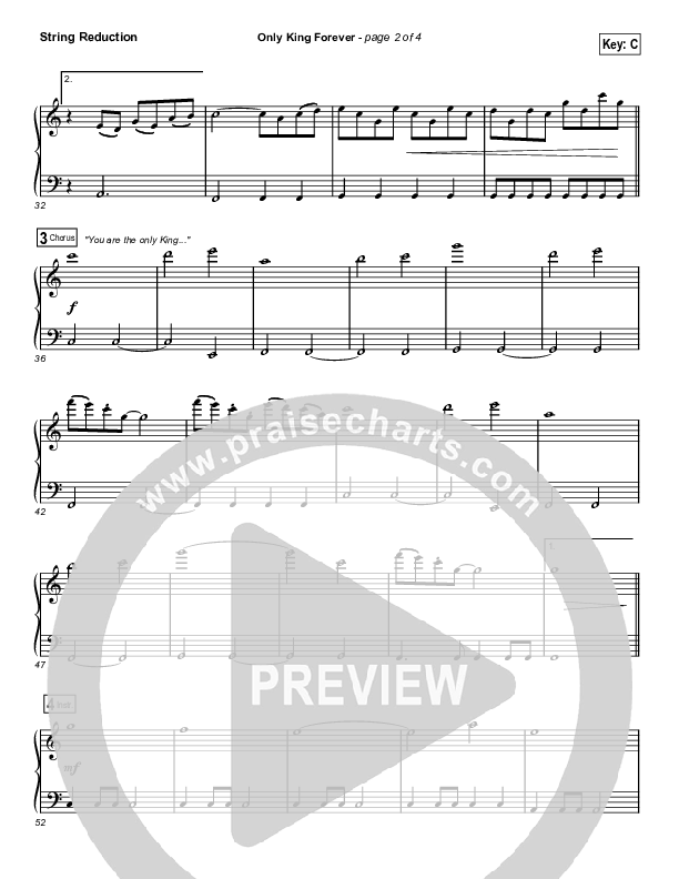 Only King Forever (Choral Anthem SATB) String Reduction (Elevation Worship / Arr. Luke Gambill)