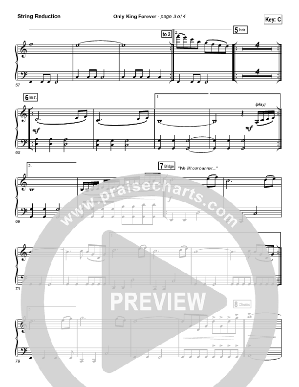 Only King Forever (Choral Anthem SATB) String Reduction (Elevation Worship / Arr. Luke Gambill)
