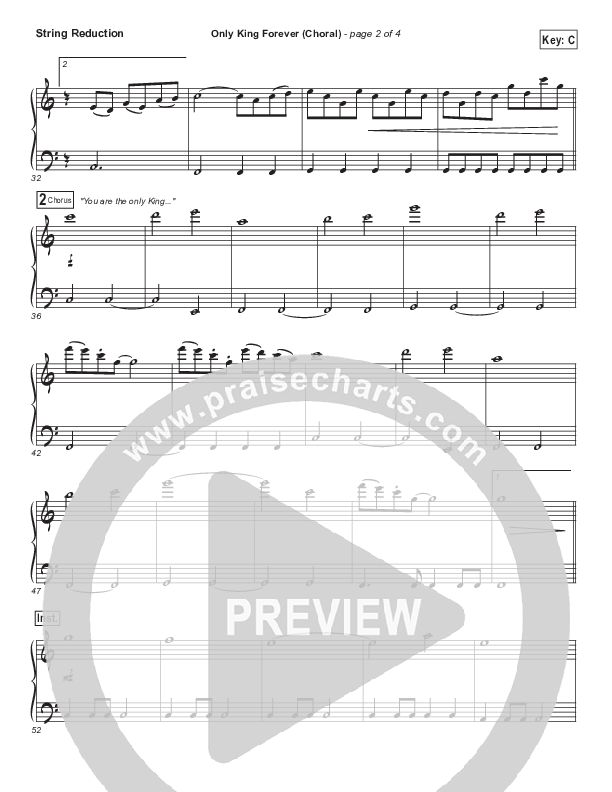 Only King Forever (Choral Anthem SATB) String Pack (Elevation Worship / Arr. Luke Gambill)