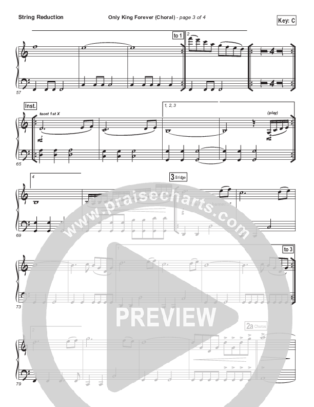 Only King Forever (Choral Anthem SATB) String Pack (Elevation Worship / Arr. Luke Gambill)