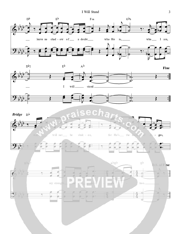 I Will Stand Lead Sheet (Gold City)