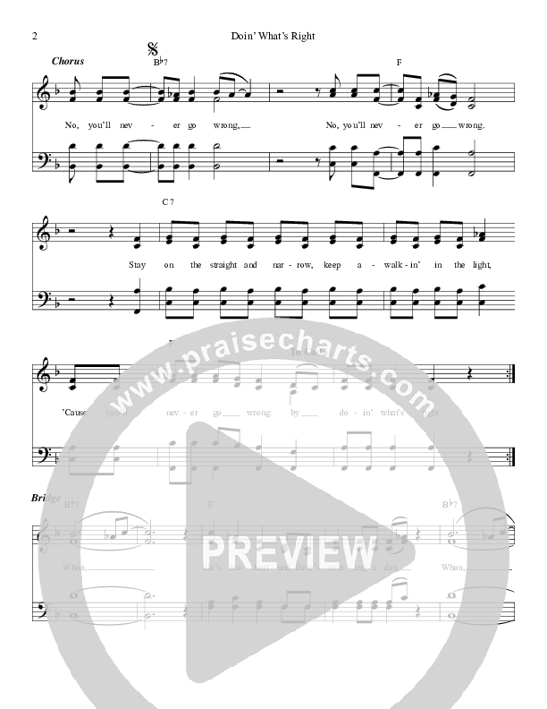 Doin’ What’s Right Lead Sheet (11th Hour)