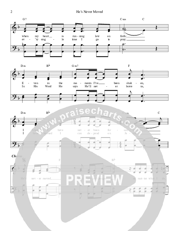 He’s Never Moved Lead Sheet (The Kingdom Heirs)