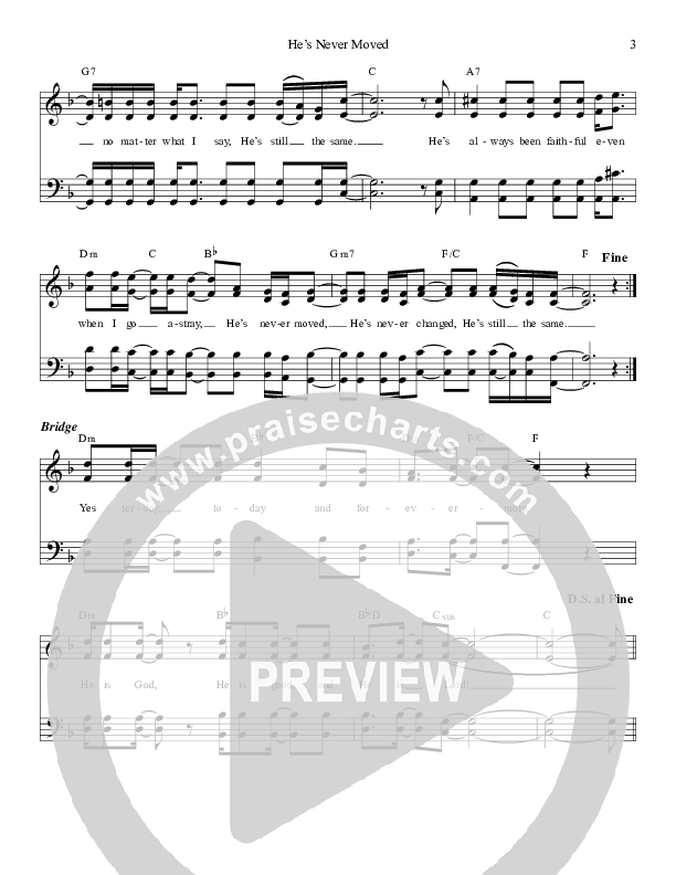 He’s Never Moved Lead Sheet (The Kingdom Heirs)