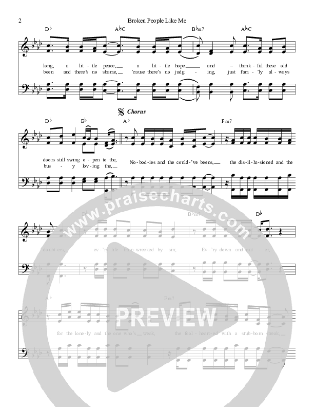 Broken People Like Me Lead Sheet (The Old Paths)