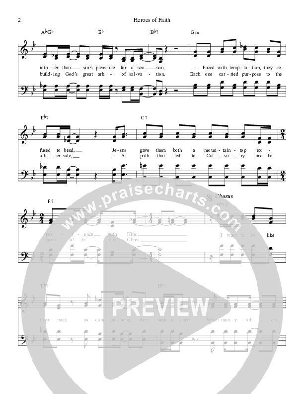 Heroes Of Faith Lead Sheet (The Kingdom Heirs)