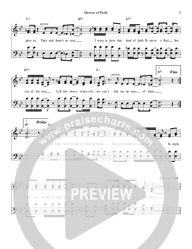 Heroes Of Faith Lead Sheet (The Kingdom Heirs)