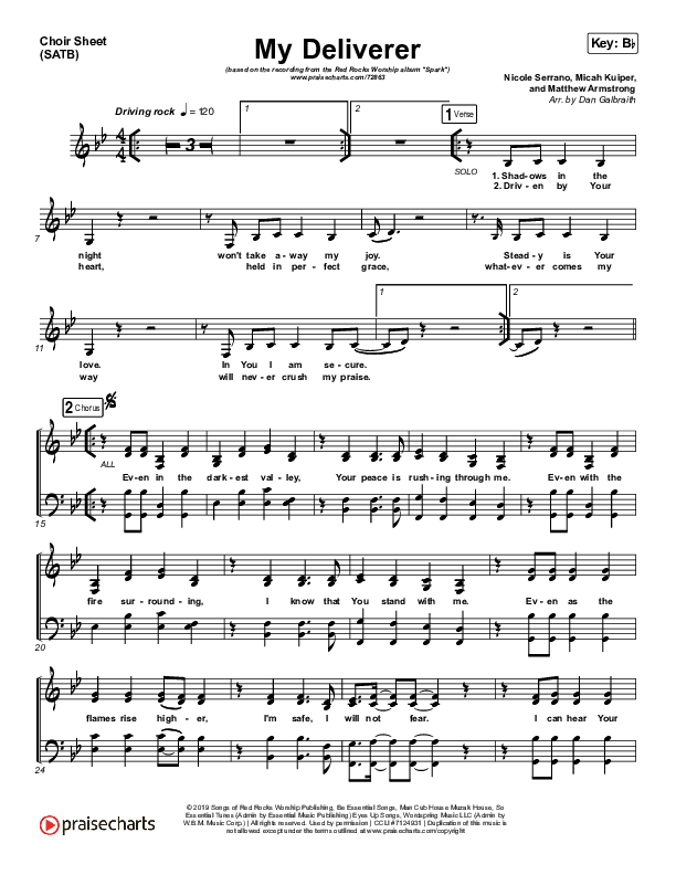 My Deliverer Choir Sheet (SATB) (Red Rocks Worship)