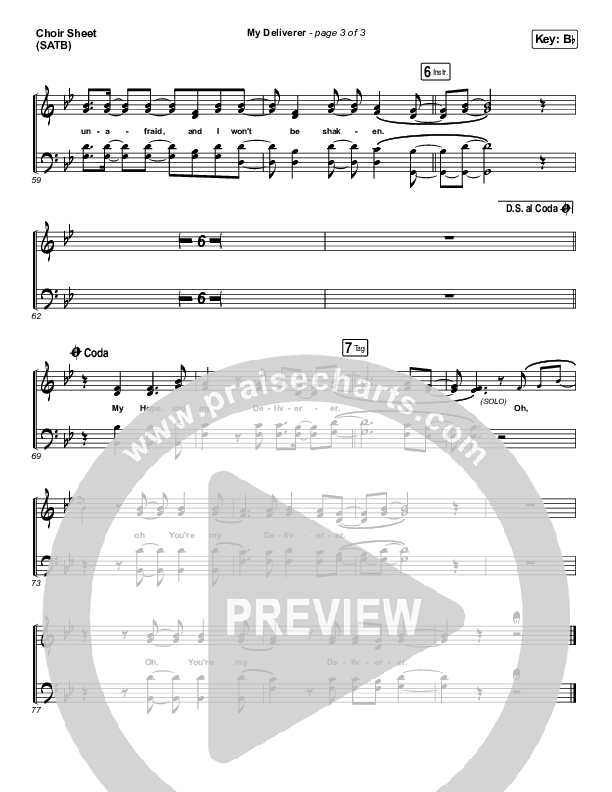 My Deliverer Choir Sheet (SATB) (Red Rocks Worship)