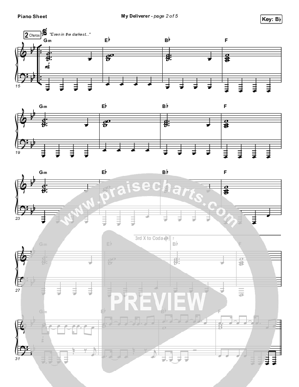 My Deliverer Piano Sheet (Red Rocks Worship)