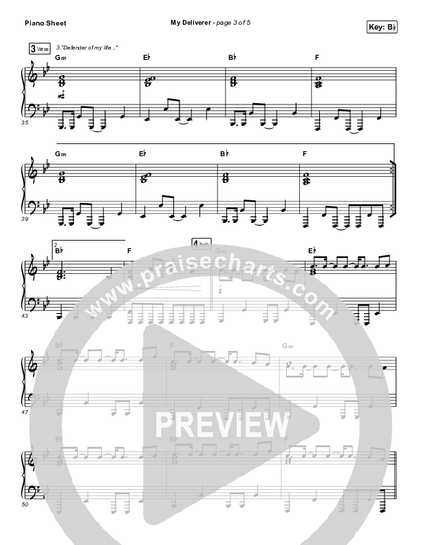 My Deliverer Piano Sheet (Red Rocks Worship)