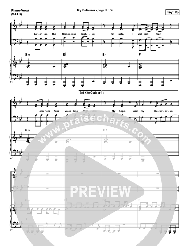 My Deliverer Piano/Vocal (SATB) (Red Rocks Worship)