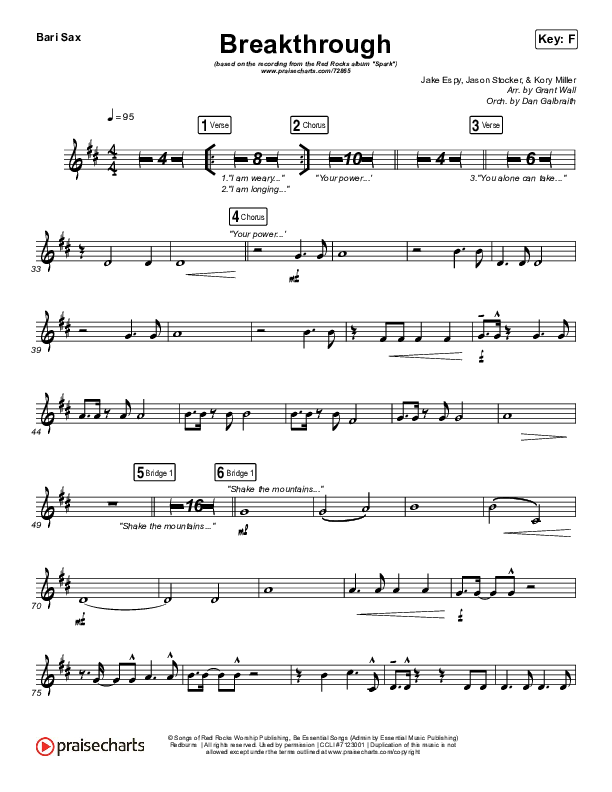 Breakthrough (Live) Bari Sax (Red Rocks Worship)