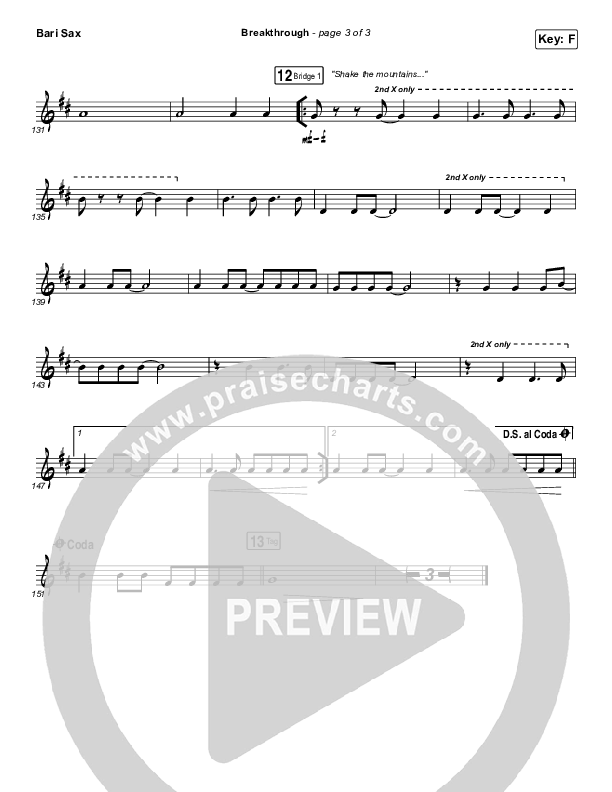 Breakthrough (Live) Bari Sax (Red Rocks Worship)