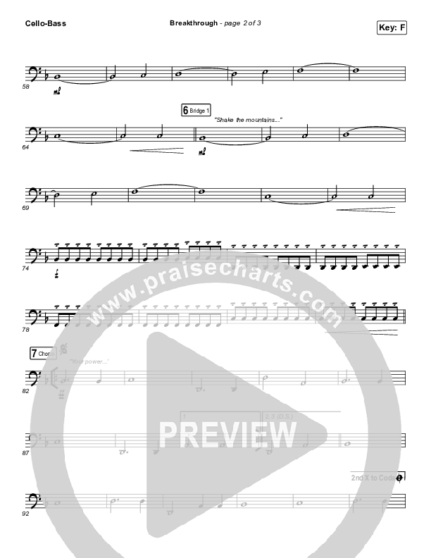 Breakthrough (Live) Cello/Bass (Red Rocks Worship)