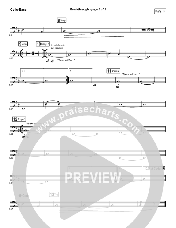 Breakthrough (Live) Cello/Bass (Red Rocks Worship)