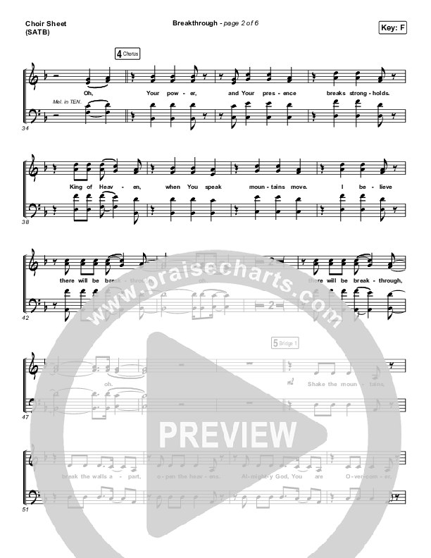 Breakthrough (Live) Choir Vocals (SATB) (Red Rocks Worship)