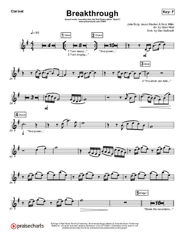 Breakthrough (Live) Clarinet (Red Rocks Worship)