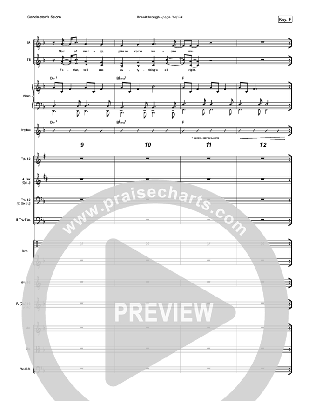 Breakthrough (Live) Conductor's Score (Red Rocks Worship)