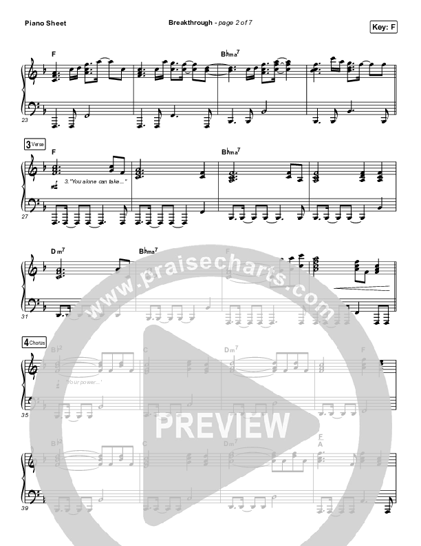 Breakthrough (Live) Piano Sheet (Red Rocks Worship)
