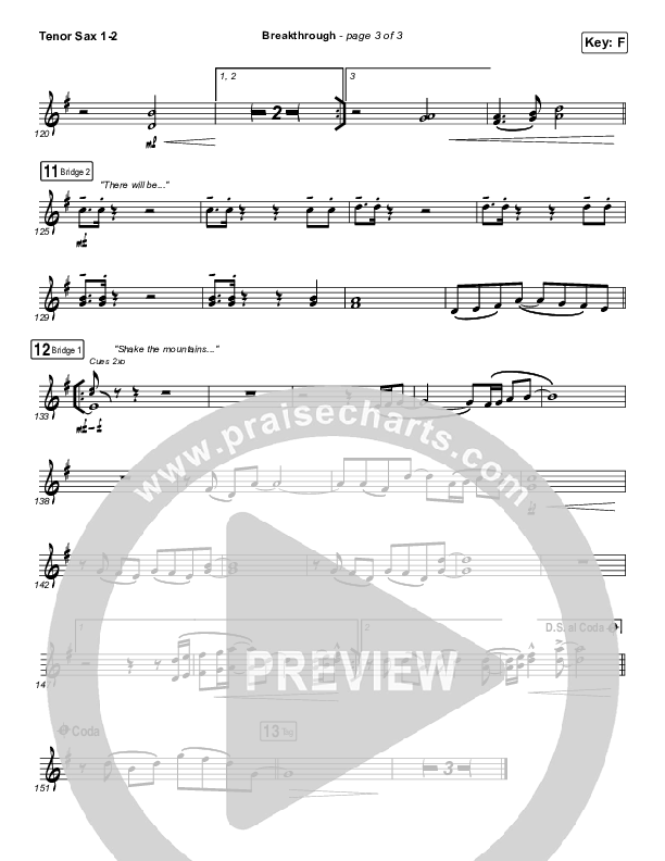 Breakthrough (Live) Tenor Sax 1/2 (Red Rocks Worship)