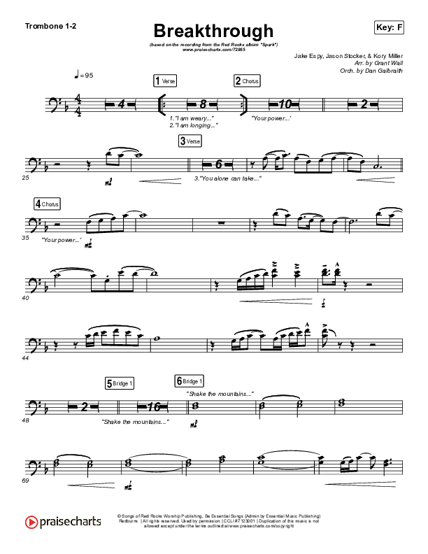 Breakthrough (Live) Trombone 1/2 (Red Rocks Worship)