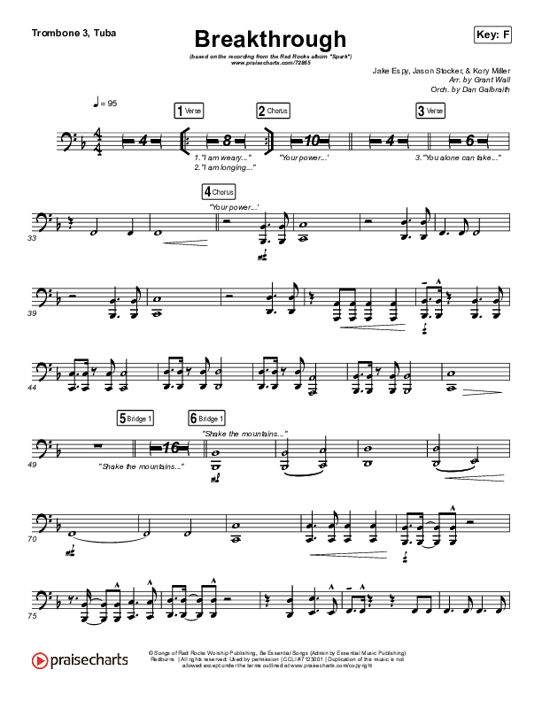 Breakthrough (Live) Trombone 3/Tuba (Red Rocks Worship)