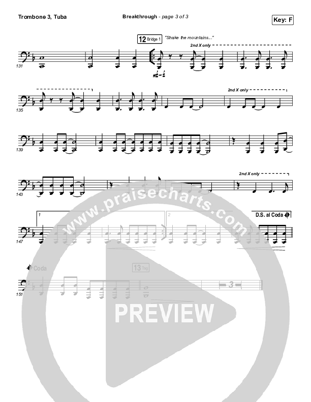 Breakthrough (Live) Trombone 3/Tuba (Red Rocks Worship)