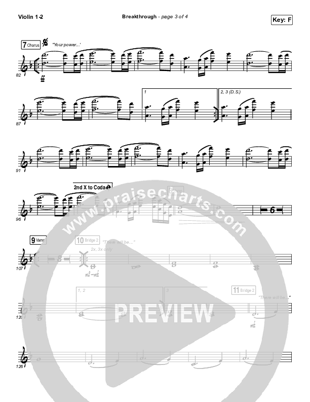 Breakthrough (Live) Violin 1/2 (Red Rocks Worship)