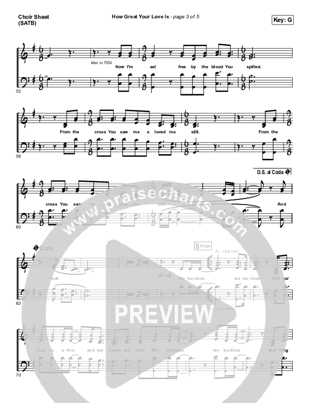 How Great Your Love Is Choir Sheet (SATB) (Red Rocks Worship)