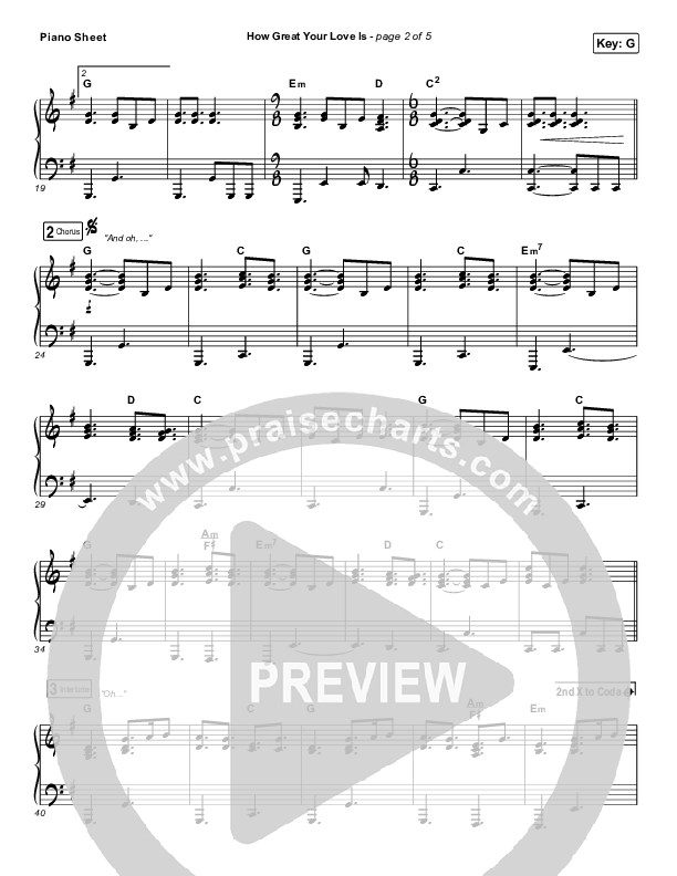 How Great Your Love Is Piano Sheet (Red Rocks Worship)