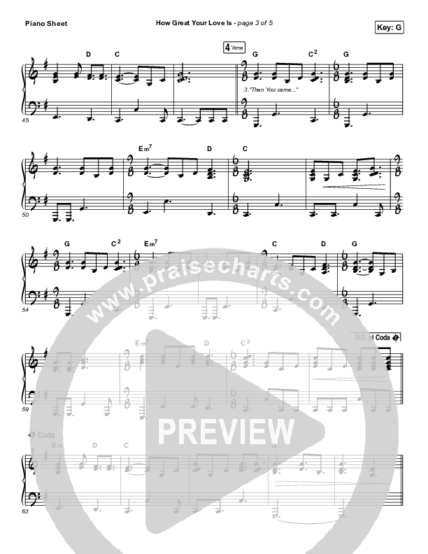 How Great Your Love Is Piano Sheet (Red Rocks Worship)