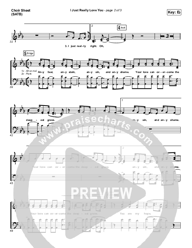 I Just Really Love You Choir Sheet (SATB) (Red Rocks Worship)