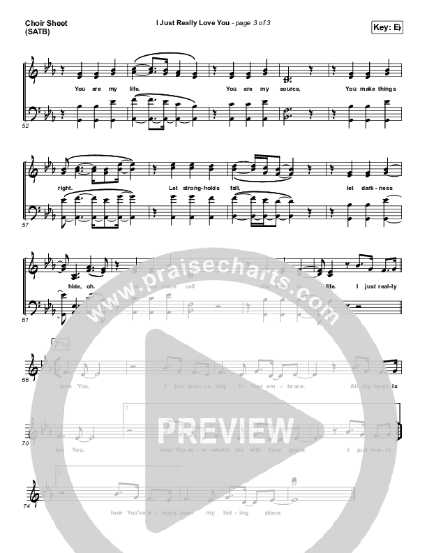 I Just Really Love You Choir Sheet (SATB) (Red Rocks Worship)