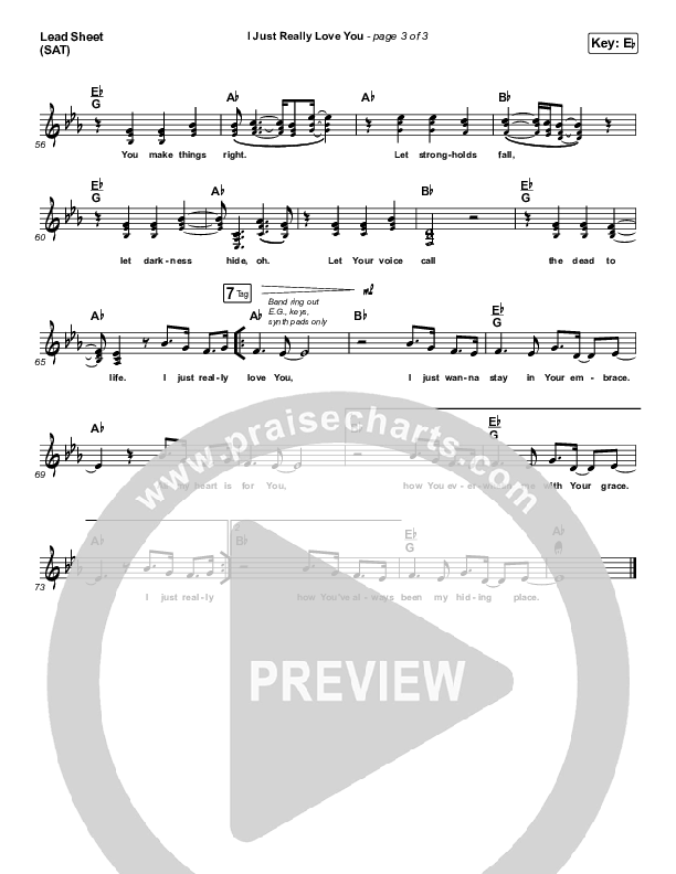 I Just Really Love You Lead Sheet (SAT) (Red Rocks Worship)