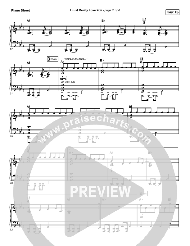 I Just Really Love You Piano Sheet (Red Rocks Worship)