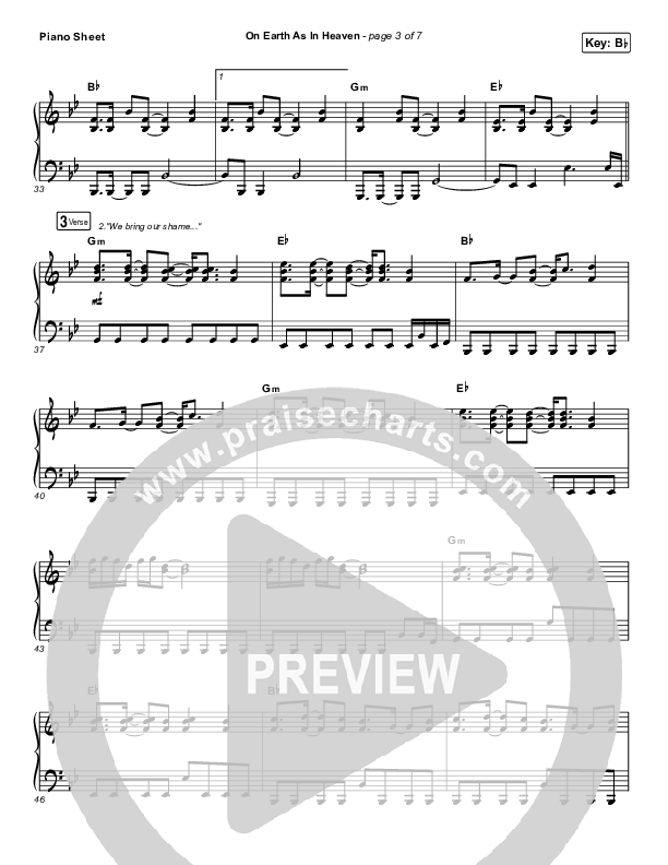 On Earth As In Heaven Piano Sheet (Red Rocks Worship)