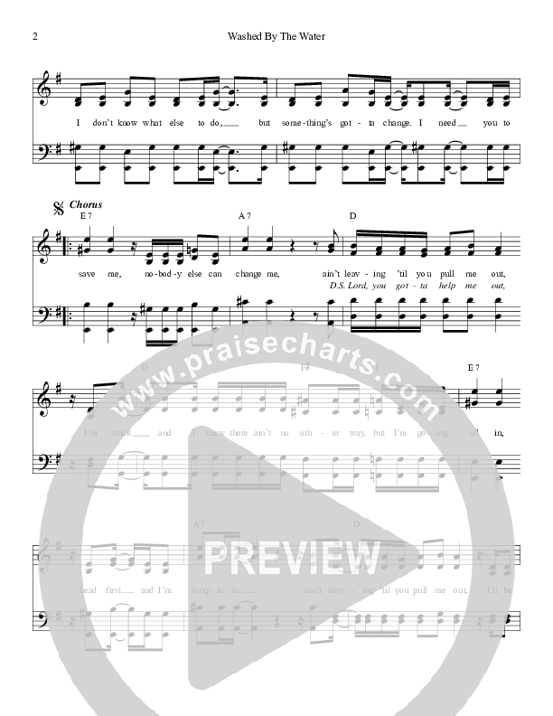 Washed By The Water Lead Sheet (Jason Crabb)