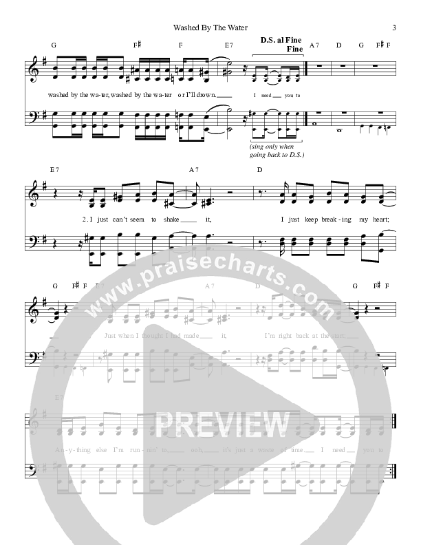 Washed By The Water Lead Sheet (Jason Crabb)