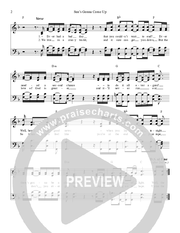 Sun’s Gonna Come Up Lead Sheet (The Lefevre Quartet)