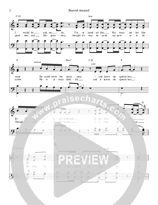 Beyond Amazed Lead Sheet (Brian Free & Assurance)