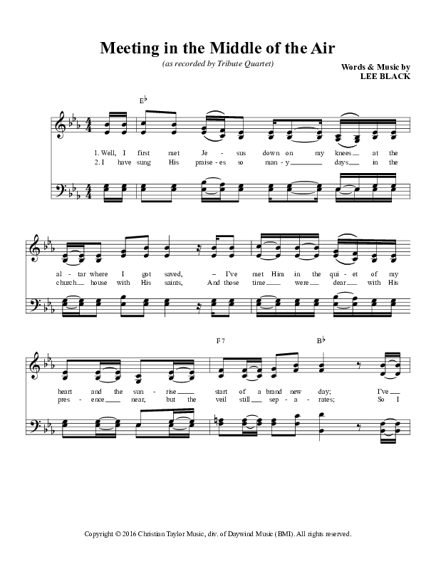 Meeting In The Middle Of The Air Lead Sheet (Tribute)