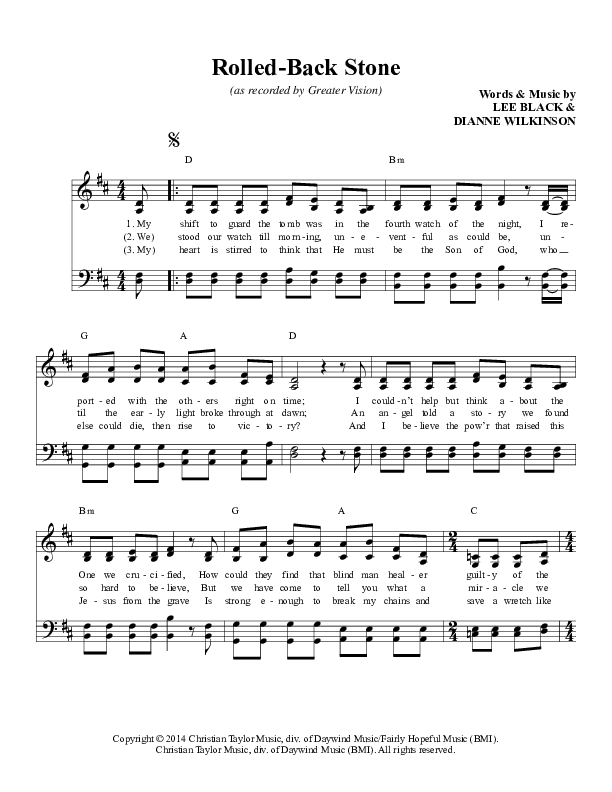 Rolled Back Stone Lead Sheet (Greater Vision)