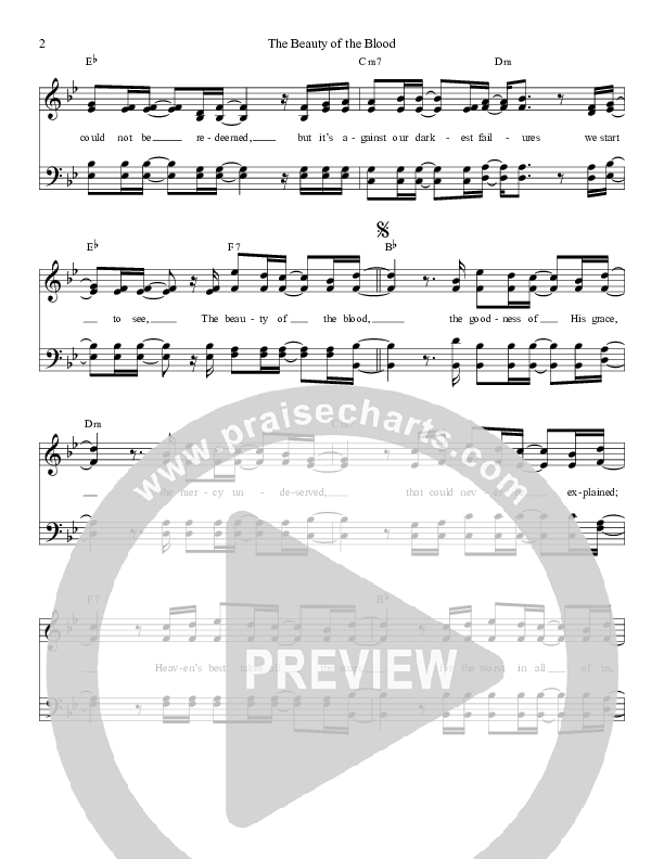 The Beauty Of The Blood Lead Sheet (Joseph Habedank)