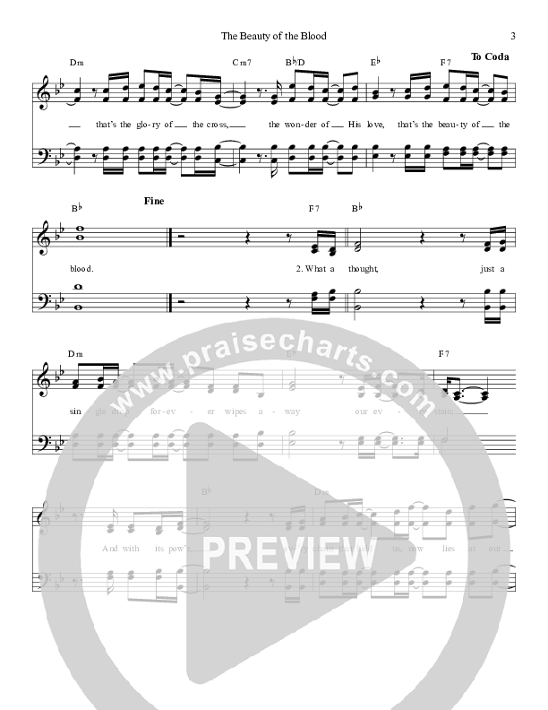 The Beauty Of The Blood Lead Sheet (Joseph Habedank)